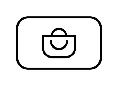 Alışveriş simgesi tasarımı Bu vektör bir alışveriş ikonu için tasarlanmıştır ve bir çanta veya sepet ile tasvir edilir ve çok basit bir şekilde tasarlanmıştır