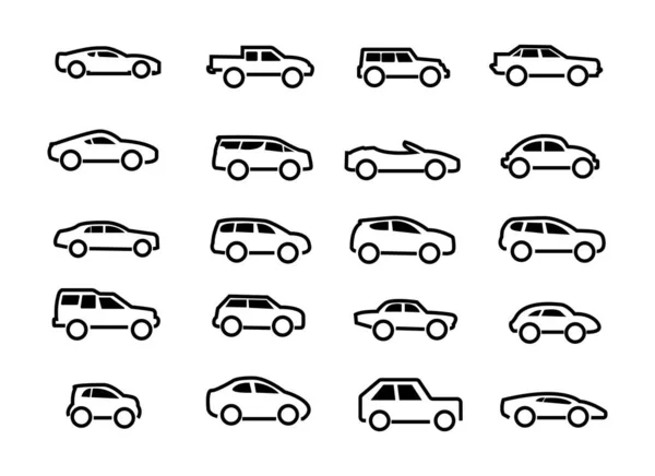 Coleção Gráficos Vetoriais Traços Editáveis Ícones Plano Contorno Desenhos Finos — Vetor de Stock