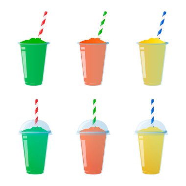 Slurpee buzlu buzlu içecek çizimi samanla