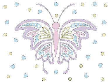 Şablonlar, posterler, kartlar, kumaş baskıları, tişörtler, moda, kupalar, arka planlar, şablonlar, yastık kalıpları, çanta kalıpları ve daha fazlası için karalama tarzı dizayn edilmiş kelebekler..