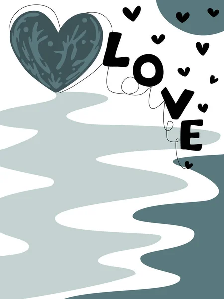 Γλυκό Μοτίβο Σχήμα Καρδιάς Σχεδιασμένο Στυλ Doodle Για Την Ημέρα — Διανυσματικό Αρχείο