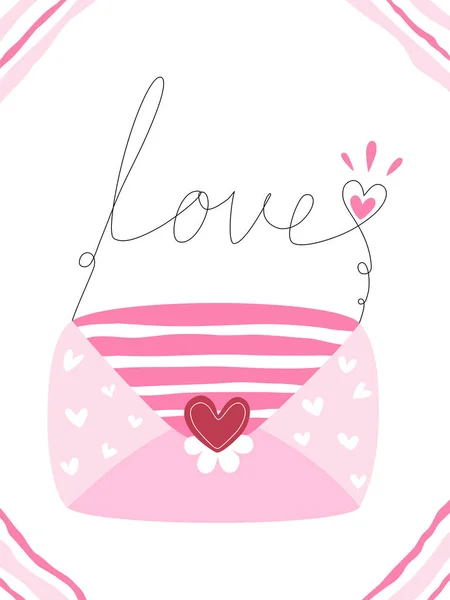 Modèle Doux Forme Coeur Conçu Dans Style Doodle Pour Saint — Image vectorielle