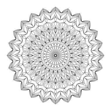 Mandala sanatı, daire şeklinde siyah çizgiler, boyama sayfaları için, çocuklar için meditasyon, yetişkin meditasyonu, çocuklar için sanat, kartlar, albüm, kıyafet kalıpları, yastıklar, tişörtler, fayans kalıpları, arka planlar, vs.