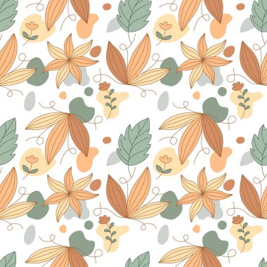 Karalama ve klasik tarzda dizayn edilmiş kusursuz çiçek desenleri. dijital baskı, arkaplan, bahar temalı dekorasyon, kumaş deseni, kart, hatıra defteri, tişört tasarımı ve daha fazlası için beyaz arkaplan 