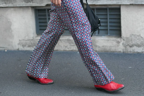 Milan Italy September 2021 Street Style Outfit Man Wearing Fashionable — Stock Photo, Image