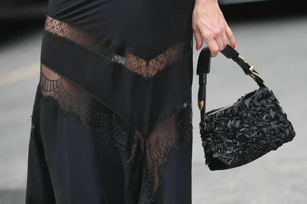 Мілан Італія Вересня 2021 Року Вуличний Стиль Модний Одяг Жінок — стокове фото