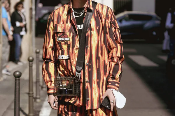 Mailand Italien September 2021 Street Style Outfit Modischer Mann Schicker — Stockfoto