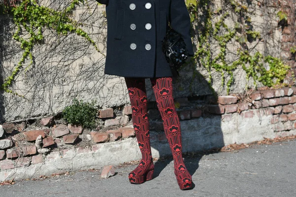 Mailand Italien September 2021 Streetstyle Outfit Modische Frau Prada Outfit — Stockfoto