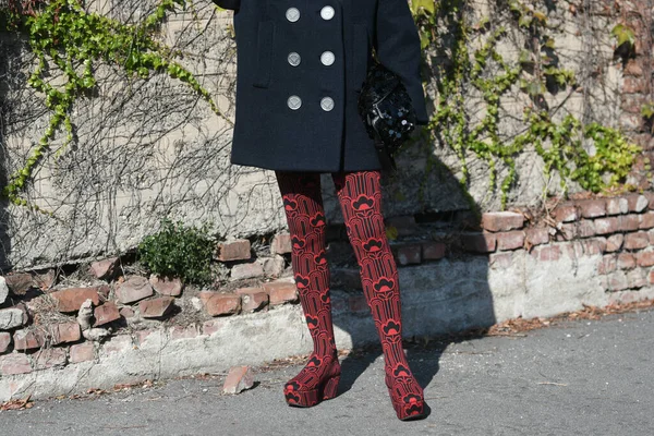 Milano Italien September 2021 Street Style Outfit Fashionabel Kvinna Klädd — Stockfoto