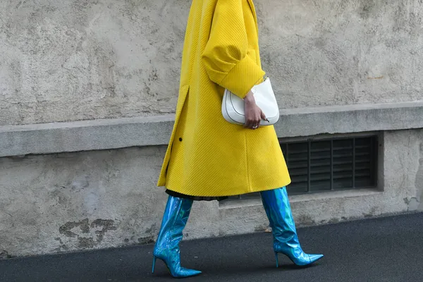 Milano Italien September 2021 Street Style Outfit Fashionabla Kvinna Bär — Stockfoto