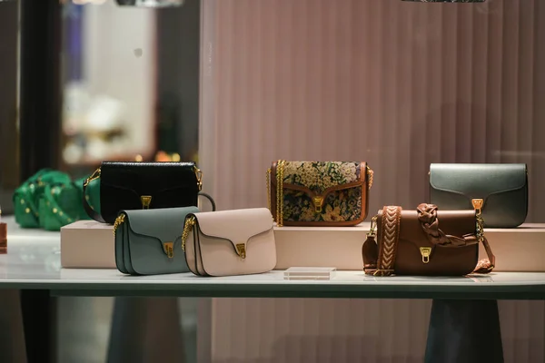 Милан Италия Сентября 2021 Года Miu Miu Luxury Fashionable Handbags — стоковое фото