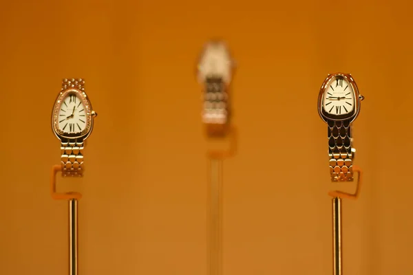Milan Italy September 2021 Bulgari Luxury Fashionable Watches New Collection — стоковое фото