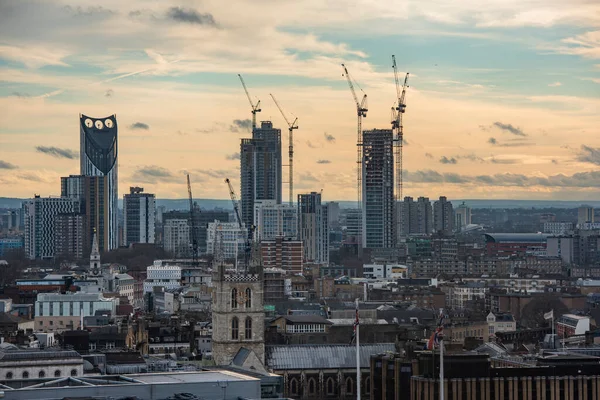 Cityscape London Business District Aerial — ストック写真