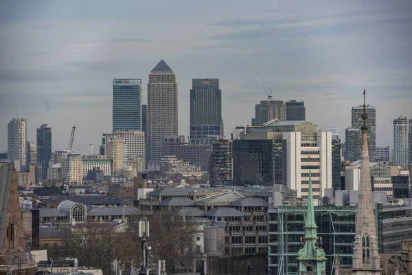 Londen Engeland Februari 2017 Stadsgezicht Van Londense Zakenwijk Uitzicht Vanuit — Stockfoto