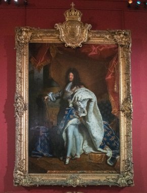 Paris, Fransa: 06 Mayıs 2017: Louis 'in Portresi (1638-1715), Pomarede Vincent tarafından Louvre Müzesi' nde yapılan ünlü bir tablo..