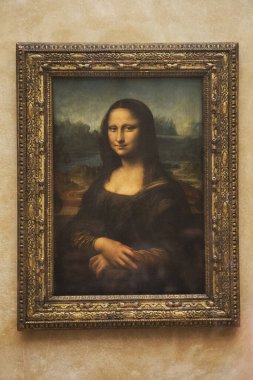 Paris, France: May 06, 2017: Leonardo da Vinci's Mona Lisa Painting in Louvre Museum. clipart