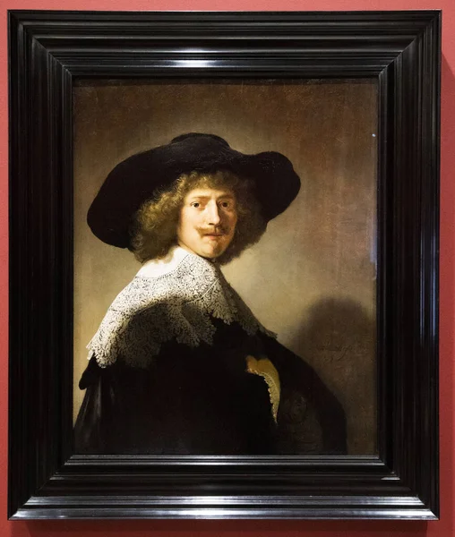 Paris France May 2017 Portrait Antonie Coopal Painting 1635 Rembrandt — Zdjęcie stockowe