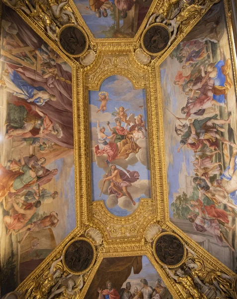 Paris France May 2017 Architectural Details Decorations Ceiling Paintings Louvre — Stock Photo, Image