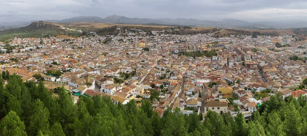 Panorama Alcala Real Widok Twierdzy Mota Nad Miastem — Zdjęcie stockowe