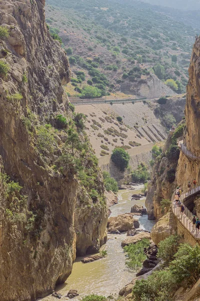 Caminito Del Rey Ardalusia Spain October 1St 2021 협곡의 확대되며 — 스톡 사진