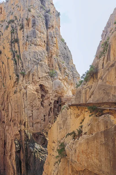 Sendero Del Rey Que Conduce Hacia Puente Sobre Desfiladero Guadalhorce — Foto de Stock