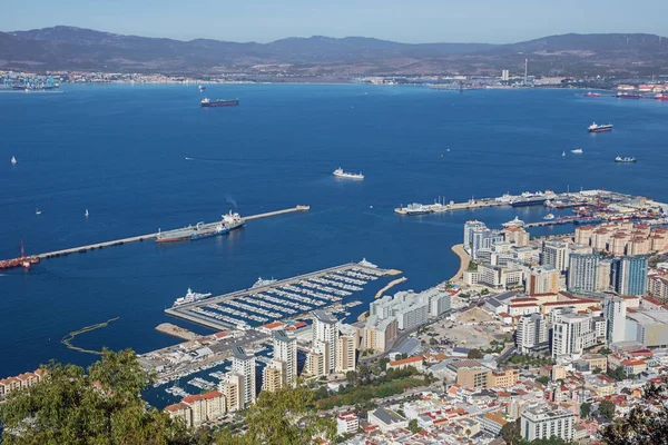 Entrada Del Puerto Gibraltar Con Bahía Fondo — Foto de Stock