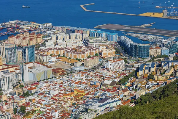 Primer Plano Del Centro Gibraltar Desde Alto Del Peñón — Foto de Stock