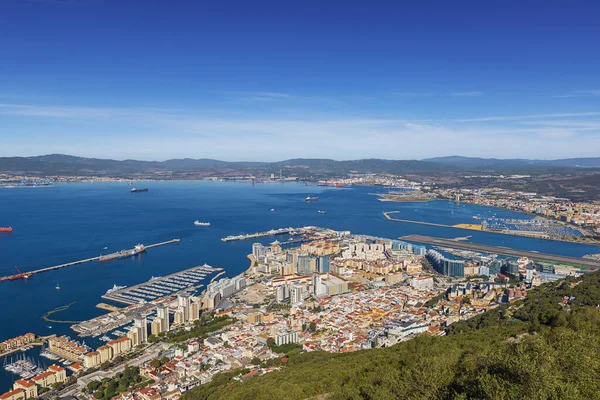 Amplia Vista Bahía Gibraltar Con Puente Mayorga Fondo — Foto de Stock