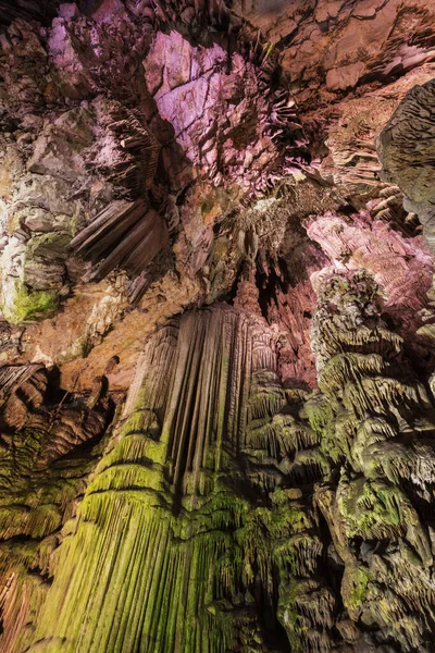 Hatalmas Stalactiták Szent Mihály Barlangban Gibraltári Sziklában — Stock Fotó
