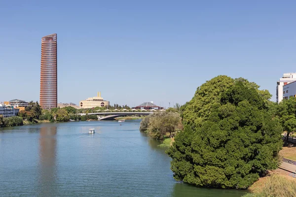 Guadalquivir Centro Cidade Sevilha Perto Dos Pavilhões Expo — Fotografia de Stock