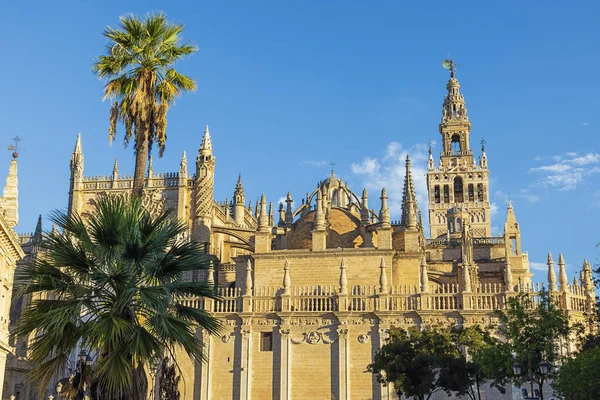 Catedral Sevilla Con Giralda Vista Desde Plaza Del Triunfo — Foto de Stock