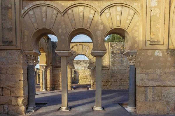 Tři Oblouky Vchodu Horní Bazilické Síně Medině Azahara Archeologické Naleziště — Stock fotografie