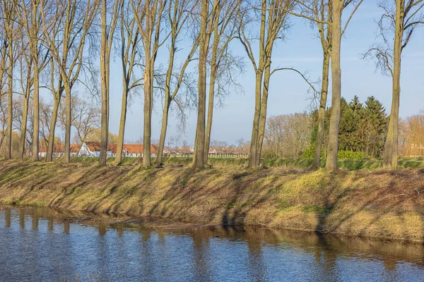 Boerderijlandschap Langs Het Schipdonkkanaal Tussen Damme Belgische Kust — Stockfoto