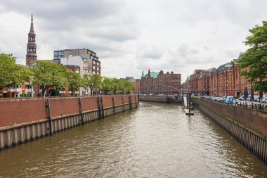 Editorial: HAMBURG, GERMANY, MAY 31, 2022 - View of the Customs Canal in the harbor of the old district in Hamburg 