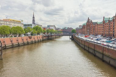 Editorial: HAMBURG, GERMANY, MAY 31, 2022 - The Inner Harbor with modern entertainment venues in the old district of Hamburg 