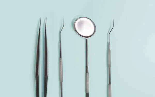 dental cleaning kit 3d rendering on green background