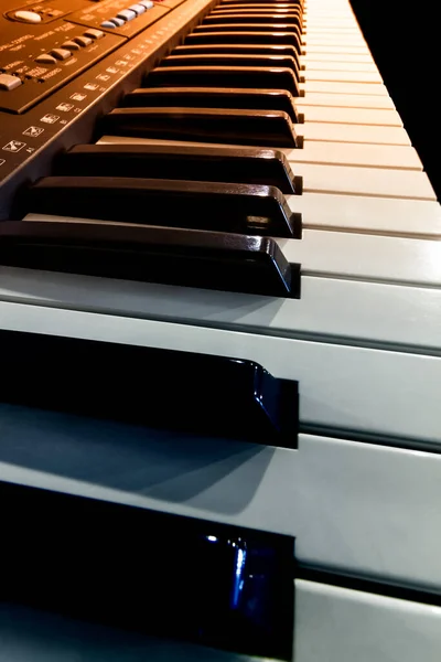 Teclas Piano Preto Branco Perto — Fotografia de Stock
