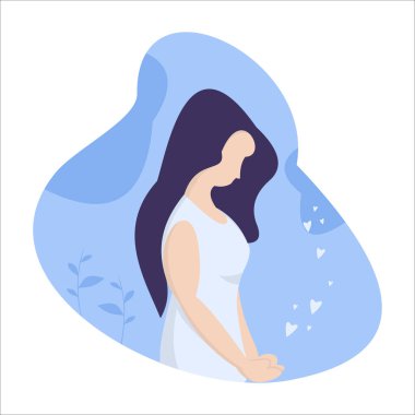 Güzel kız düz logo maskot şablonu