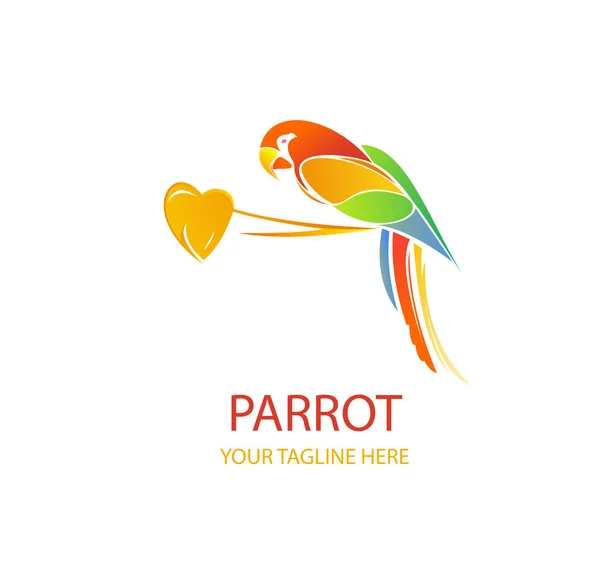 Pájaro Colorido Logotipo Mascota Plantilla — Archivo Imágenes Vectoriales