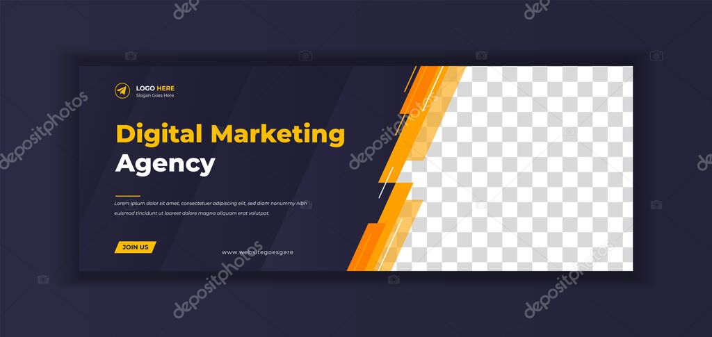 Digital marketing Social Media Cover photo Template Design . digital marketing agency web banner. digital marketing web banner design layout. web banner. social media cover design.
