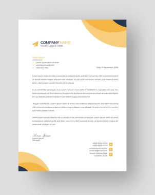 corporate modern business  letterhead design template with orange color. creative modern letter head design template for your project. letterhead, letter head, simple  business letterhead design.