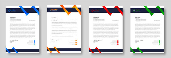 corporate modern business letterhead design template with yellow, blue, green and red color. modern letter head design template for your project. letterhead, letter head, Business letterhead design.