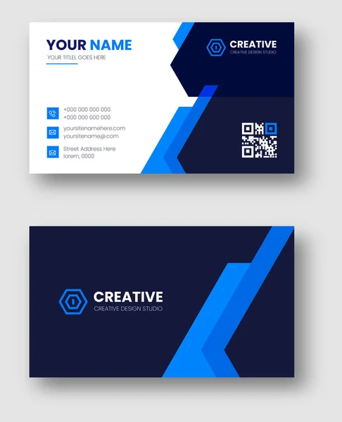 Plantilla Diseño Tarjeta Visita Creativa Moderna Azul Diseño Moderno Tarjetas — Vector de stock