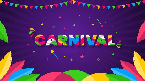 Beliebte Veranstaltung Brasilien Karneval Hintergrunddesign Festliche Stimmung Karneval Titel Mit — Stockvektor