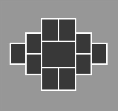 Boş bir üniversite fotoğrafı ya da resmi. Boş fotoğraf çerçevesi modeli. Vektör fotoğraf çerçevesi modeli. fotoğraf çerçevesi kolaj arkaplan resmi. Vektör çizimi. Resim kolajı. resim kolajı.