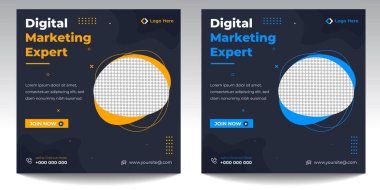 Dijital pazarlama, dijital pazarlama sosyal medya afişi. İş pazarlama posta afişi. dijital pazarlama pankartı. 