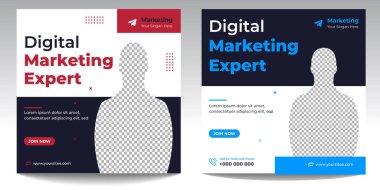Dijital pazarlama, dijital pazarlama sosyal medya afişi. İş pazarlama posta afişi. dijital pazarlama pankartı. 