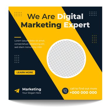 Dijital pazarlama, dijital pazarlama sosyal medya afişi. İş pazarlama posta afişi. dijital pazarlama pankartı. 