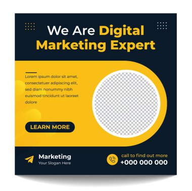 Dijital pazarlama, dijital pazarlama sosyal medya afişi. İş pazarlama posta afişi. dijital pazarlama pankartı. 