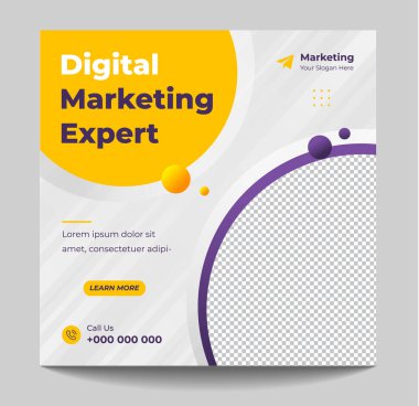 Dijital pazarlama, dijital pazarlama sosyal medya afişi. İş pazarlama posta afişi. dijital pazarlama pankartı. 